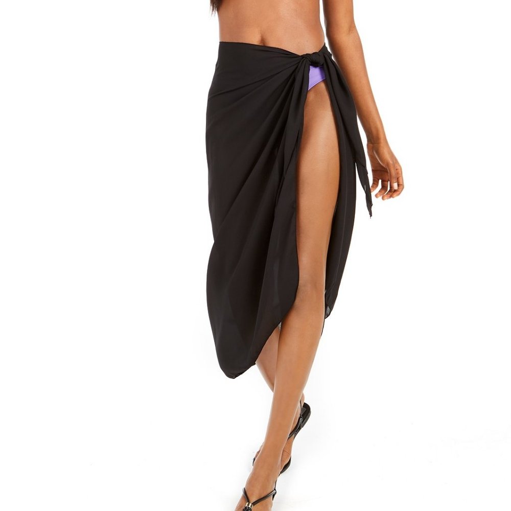 Dotti Black Long Swimsuit Cover Up Pareo Beach Pool